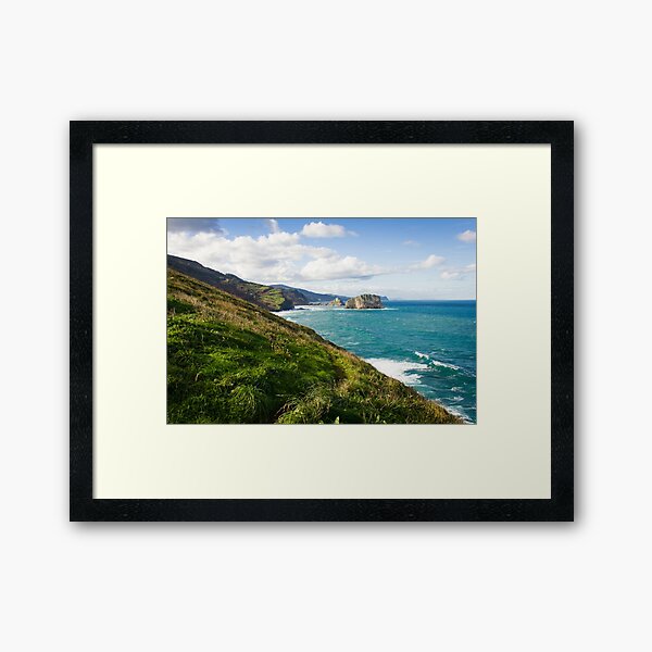 Basque Country coast landscape Framed Art Print