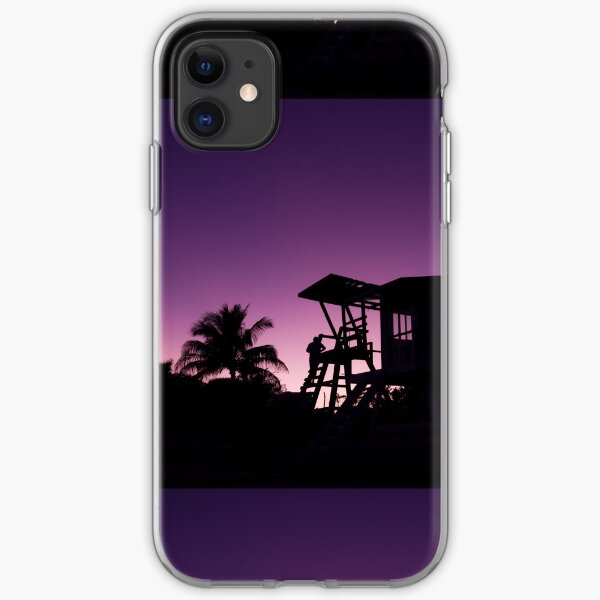 Baywatch tower silhouette sunset iPhone Soft Case