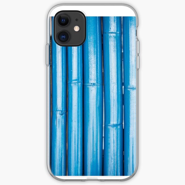 Blue bamboo canes background iPhone Soft Case