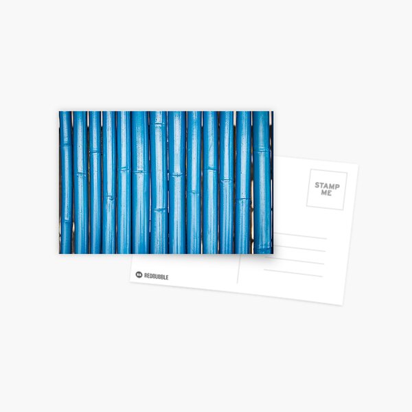 Blue bamboo canes background Postcard