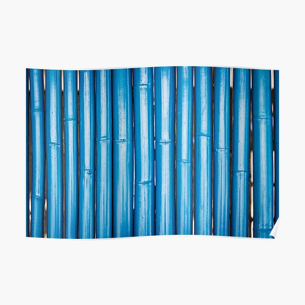 Blue bamboo canes background Poster