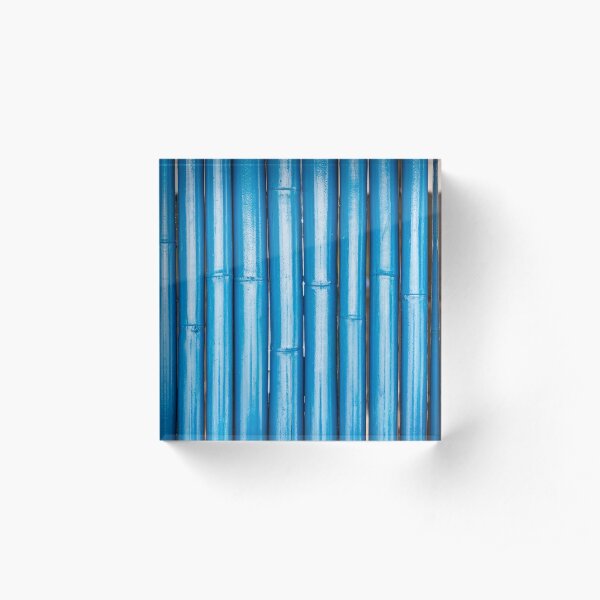Blue bamboo canes background Acrylic Block