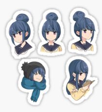 Rin Shima Yuru Camp - 5 Faces Sticker