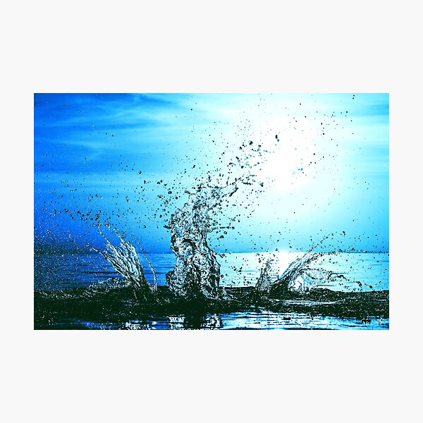 Blue water splash Photographic Print