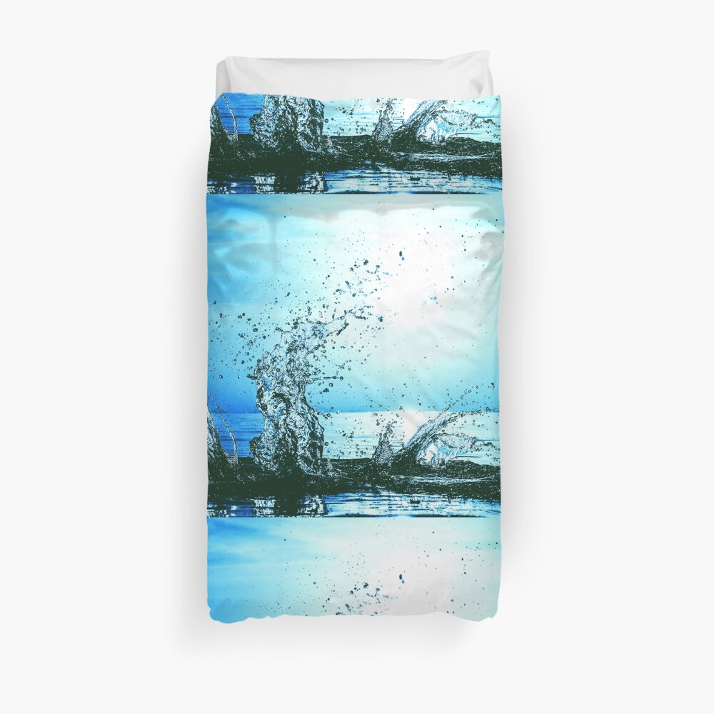 Blue water splash Duvet Cover