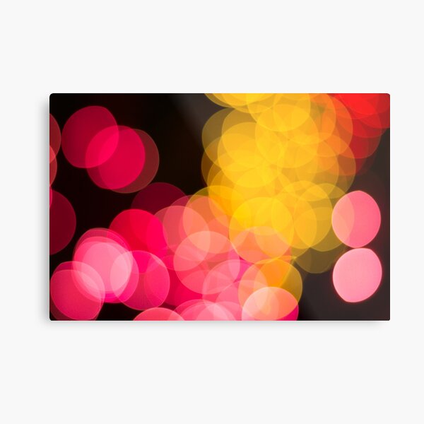 Bokeh abstract pink yellow circles Metal Print