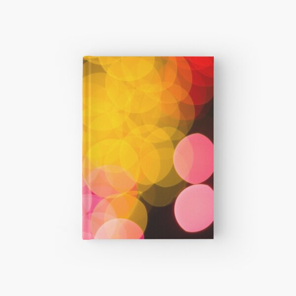 Bokeh abstract pink yellow circles Hardcover Journal