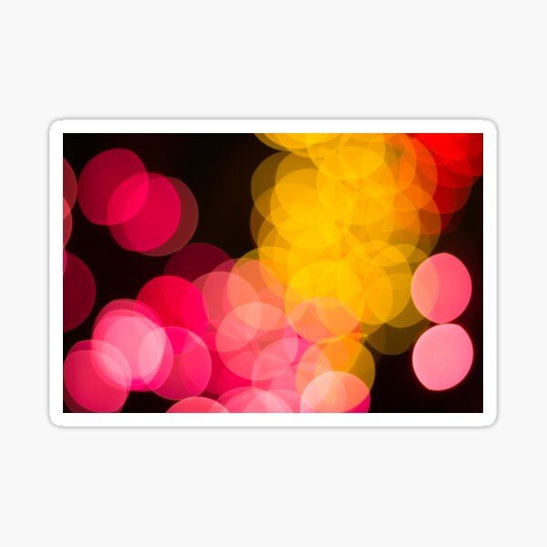 Bokeh abstract pink yellow circles Sticker