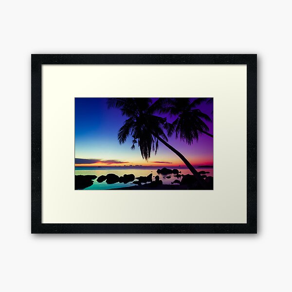 Fantasy sunset landscape Thailand Framed Art Print