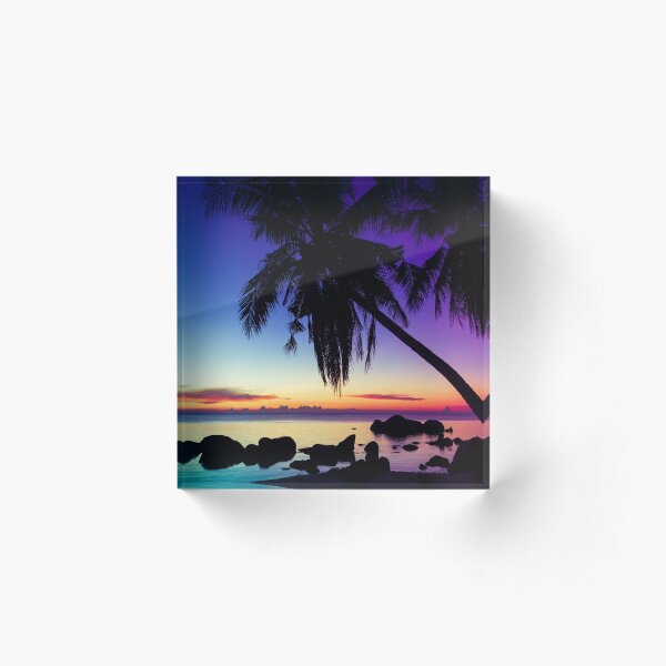 Fantasy sunset landscape Thailand Acrylic Block