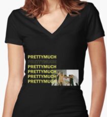 PRETTYMUCH Women's Fitted V-Neck T-Shirt