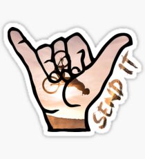 Send It Shaka Bruh Hand Shred the Gnar Mountain Bike Sticker