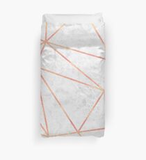 Marble Geometric Rose Gold Design Duvet Cover