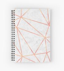 Marbre Géométrique Or Rose Design Cahier à spirale