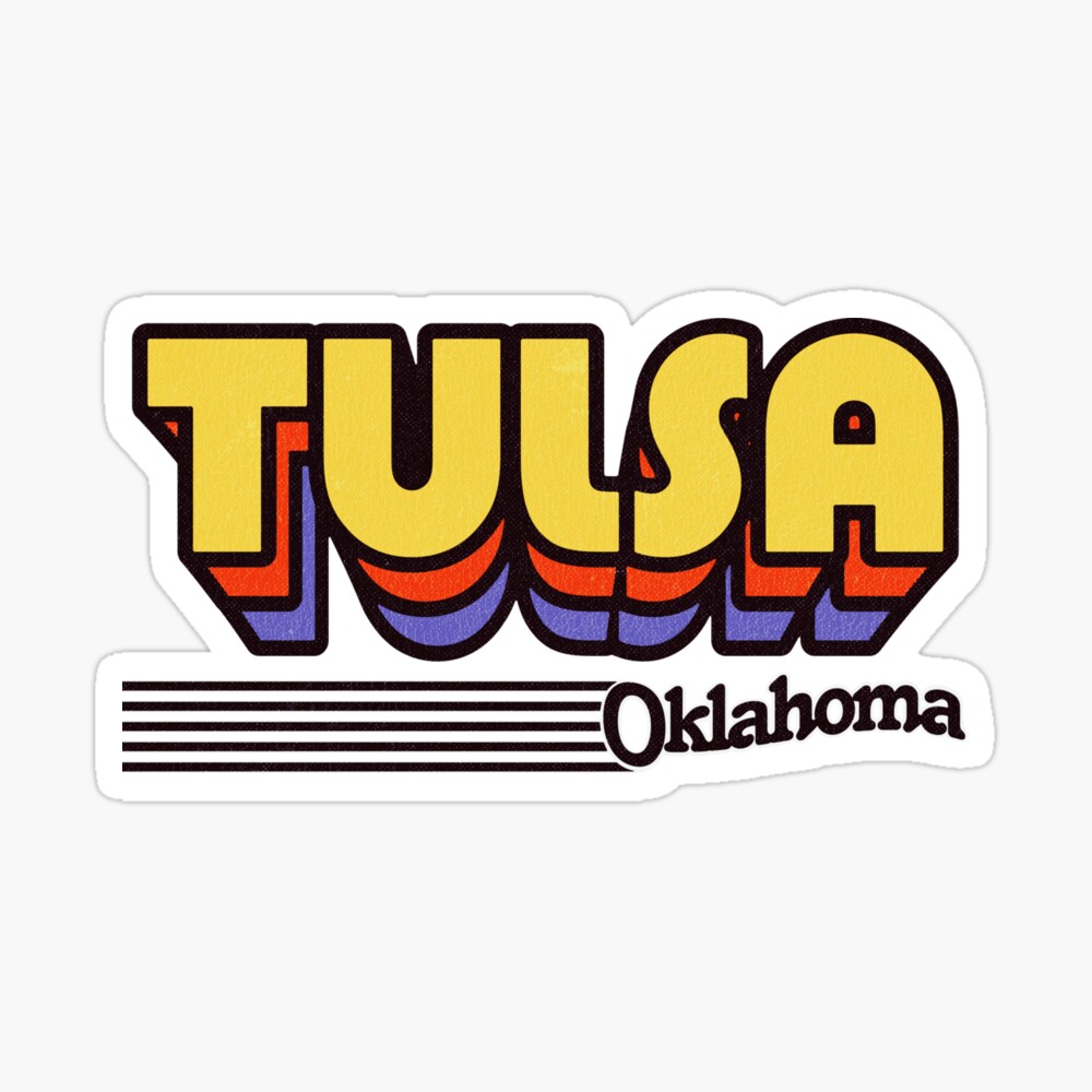 Tulsa, Oklahoma | Retro Stripes Sticker