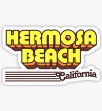 Hermosa Beach, California | Retro Stripes Sticker