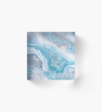 Luxus Meerjungfrau Blau Achat Marmor Geode Gem Acrylblock