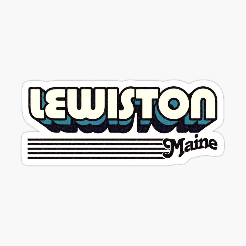 Lewiston, Maine | Retro Stripes Sticker