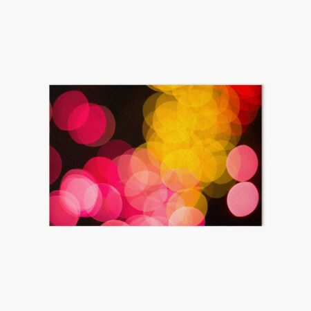 Bokeh abstract pink yellow circles Art Board Print