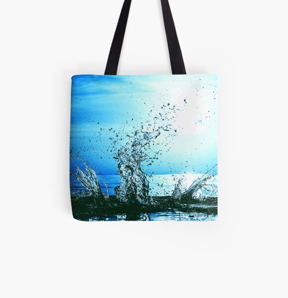 Blue water splash All Over Print Tote Bag