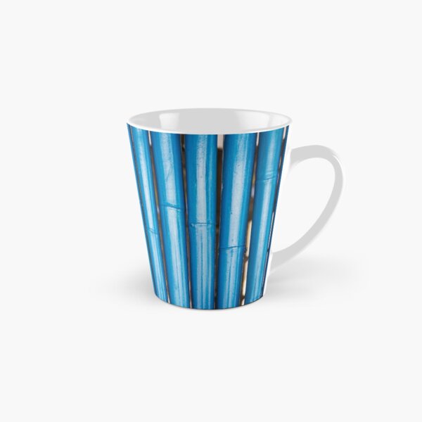 Blue bamboo canes background Tall Mug