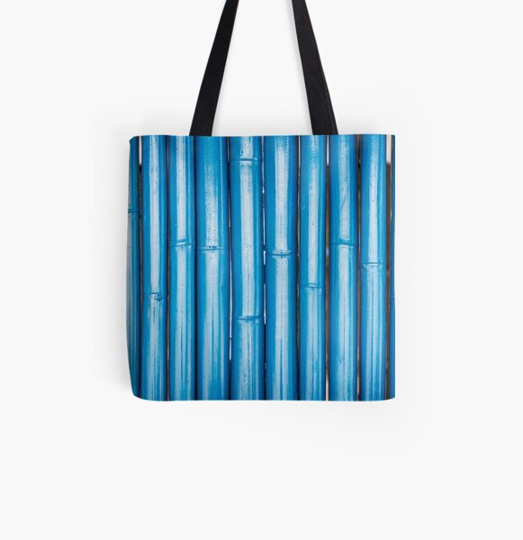 Blue bamboo canes background All Over Print Tote Bag