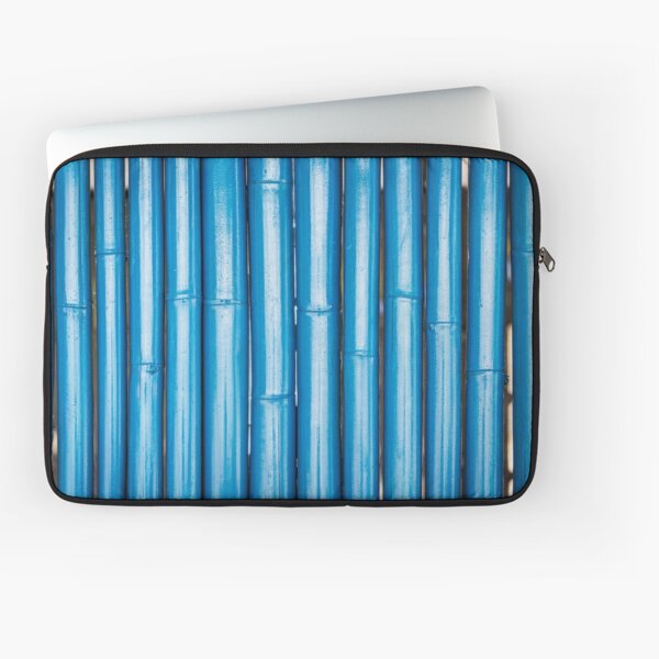 Blue bamboo canes background Laptop Sleeve