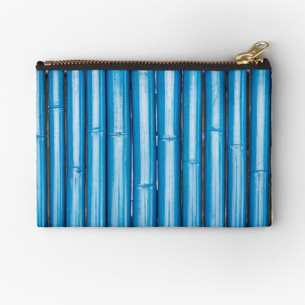Blue bamboo canes background Zipper Pouch