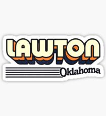 Lawton, Oklahoma | Retro Stripes Sticker
