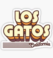 Pegatina Los Gatos, California | Rayas retro