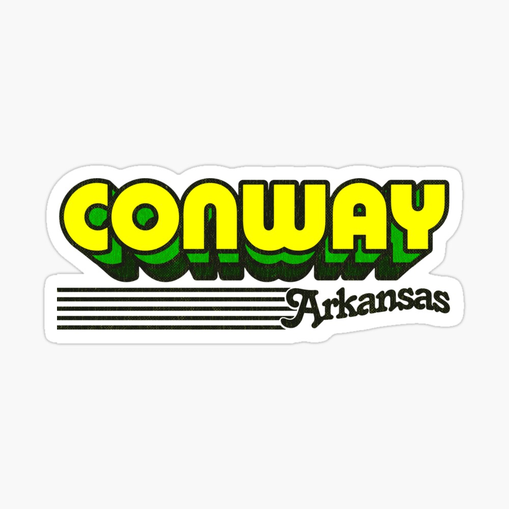Conway, Arkansas | Retro Stripes Sticker