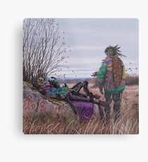 Vagabonds - The Magpie Charmer And Bub Metal Print