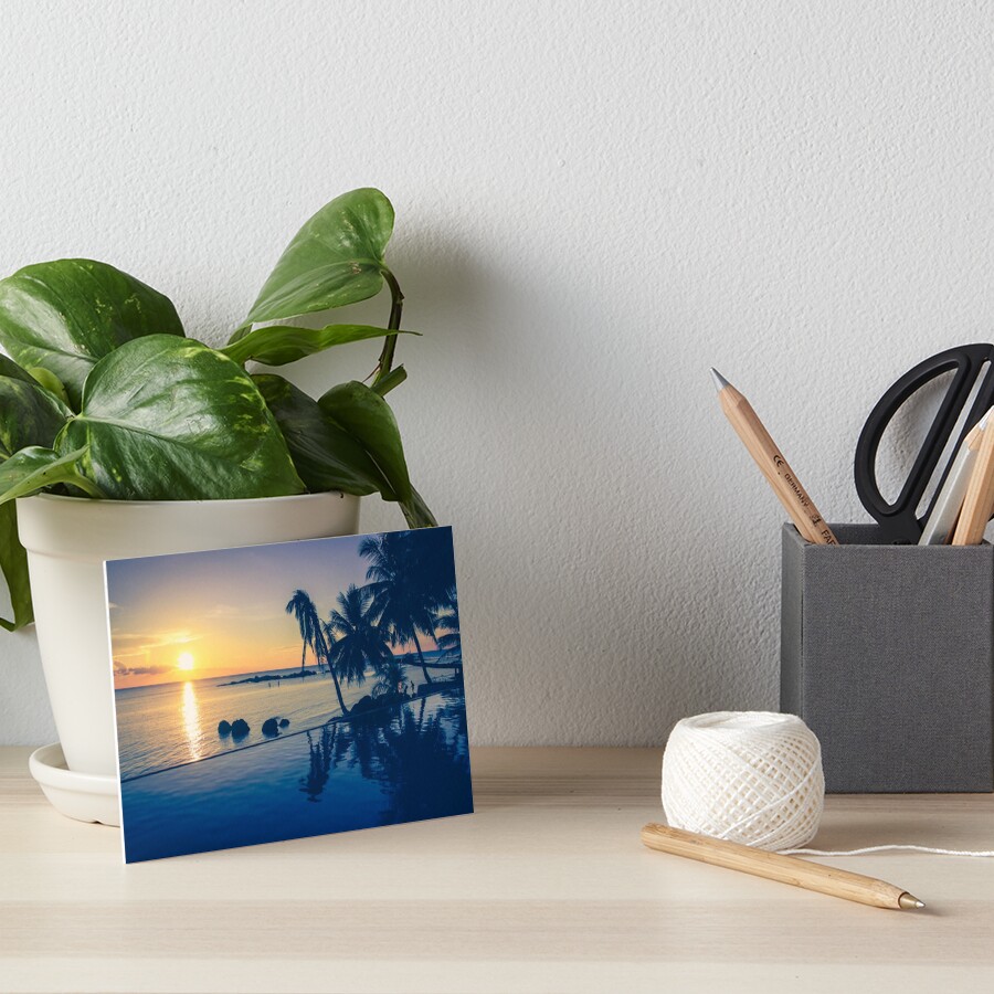 Infinite pool sunset Art Board Print