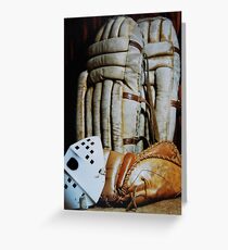 Vintage Hockey Goalie Equipment Greeting Card