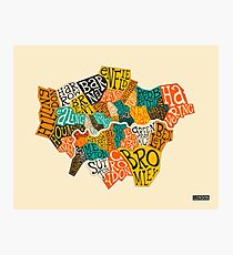 LONDON BOROUGHS MAP Photographic Print