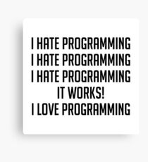 I Love Programming Canvas Print