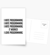 Postales Amo la programación