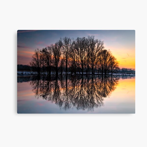 reflection, sunset Canvas Print