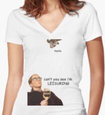 Leisure Suit Jenna Marbles Women's Fitted V-Neck T-Shirt