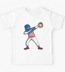 Baseball Dabbing T Shirt USA Merica 4th of July Dab Dance Kids Tee