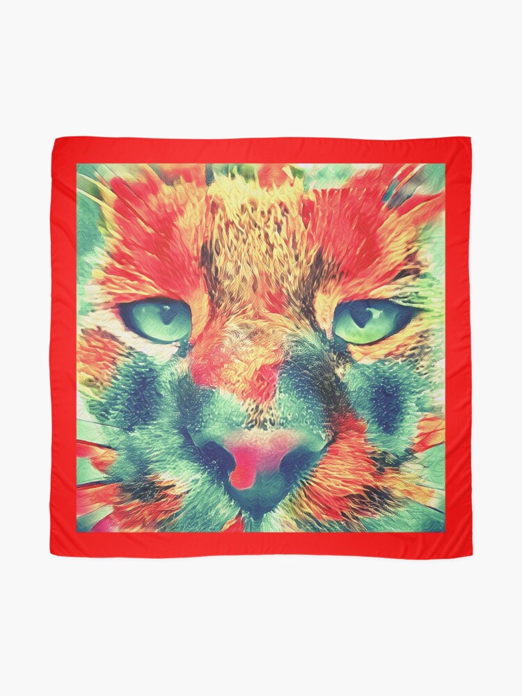 Alternate view of Artificial neural style wild cat Scarf