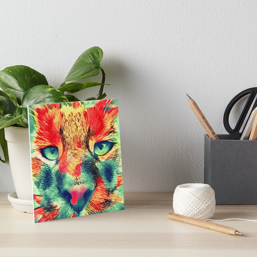 Artificial neural style wild cat Art Board Print