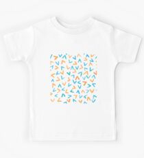 Blue & Orange Watercolor Brush Pattern Kids Tee