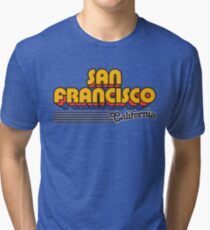 San Francisco, California | Retro Stripes Tri-blend T-Shirt
