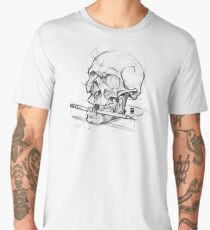 Skull + Pencil sketchy style psdelux Men's Premium T-Shirt