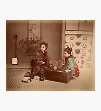 Japanese girls, meiji period, Japan Photographic Print