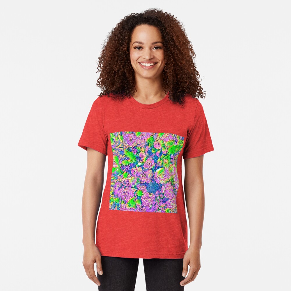 Abstract Flowers Tri-blend T-Shirt