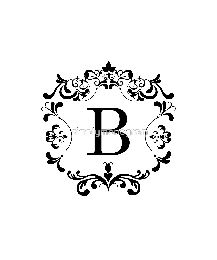 "Monogram B Retro Elegant Frame" By Simplymonogram | Redbubble