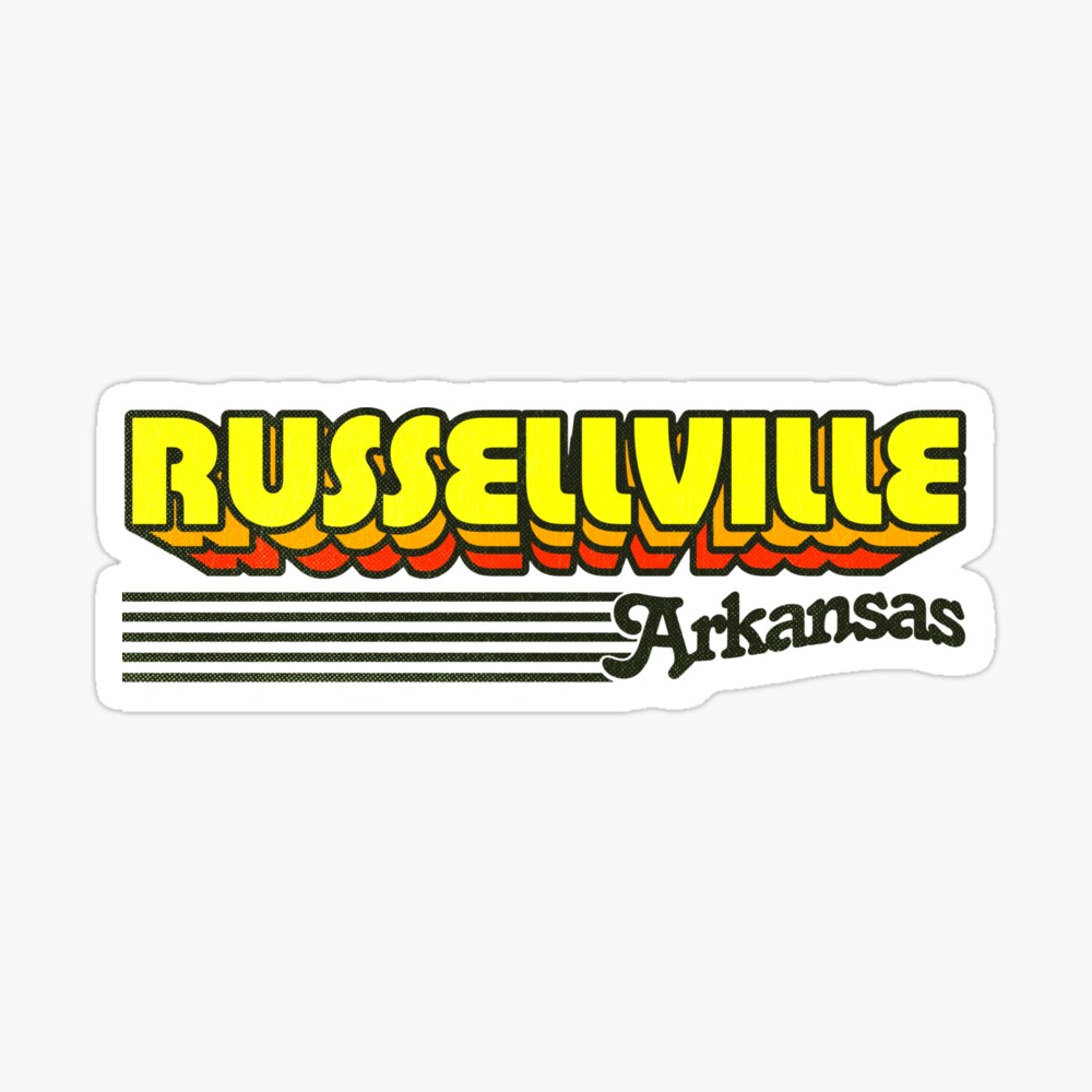 Russellville, Arkansas | Retro Stripes Sticker