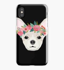 Chihuahua dog breed floral crown chihuahuas lover pure breed gifts iPhone Case